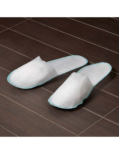 Women's slippers, 1 pairs, closed, non-woven material, white