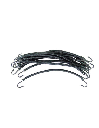 Hair ties, with hook, black 12pcs