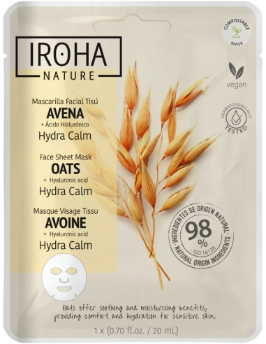 IROHA NATURE Hydra Calm Увлажняющая успокаивающая маска с овсом