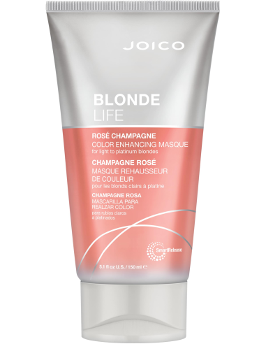 JOICO BLONDE LIFE Krāsu uzlabojoša maska ​​- Rose Champagne 150ml