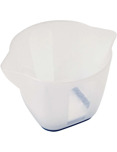 Measuring cup transparent blue, rubber base, 450ml