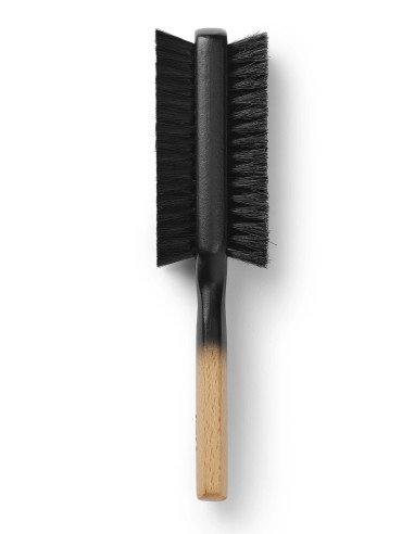 Beard grooming brush, double-sided: natural bristles / synthetic bristles