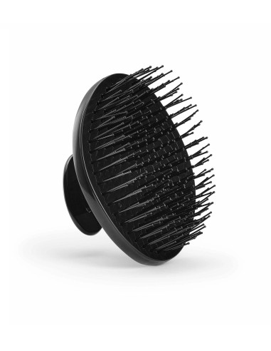 Hair washing and massage brush, nylon bristles with rounded ends, black