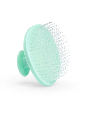 Hair washing and massage brush, nylon bristles with rounded ends, g-green