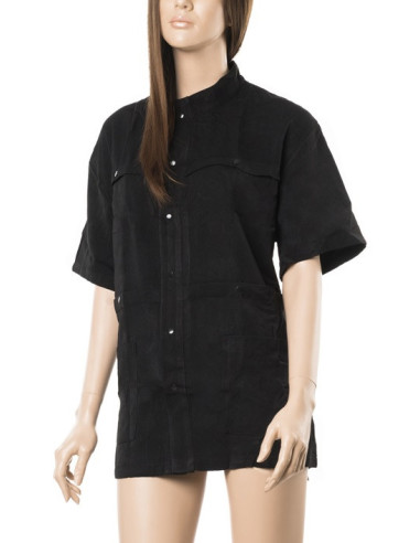 Black Polyester Shirt with Pockets –...