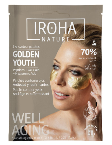 IROHA NATURE Plāksteri - maska  ar 24K Zeltu acu zonas kopšanai 12ml
