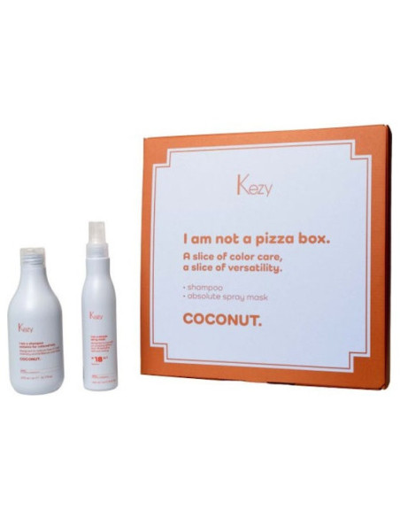 KEZY komplekts  krāsotu un sausu matu kopšanai COCONUT ( Šampūns 375ml + Matu maska 18-vienā 200ml )