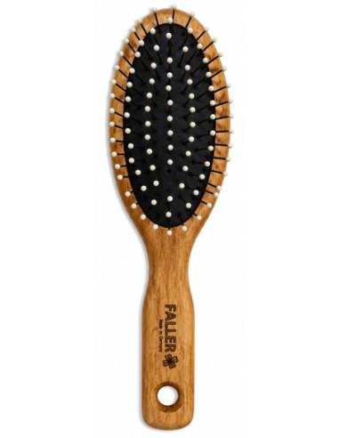 Rubber-cushioned hairbrush made of...