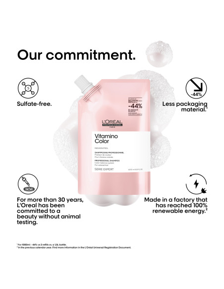 L’Oréal Professionnel Serie Expert Vitamino Color Shampoo Refill for Coloured Hair, 1000 ml