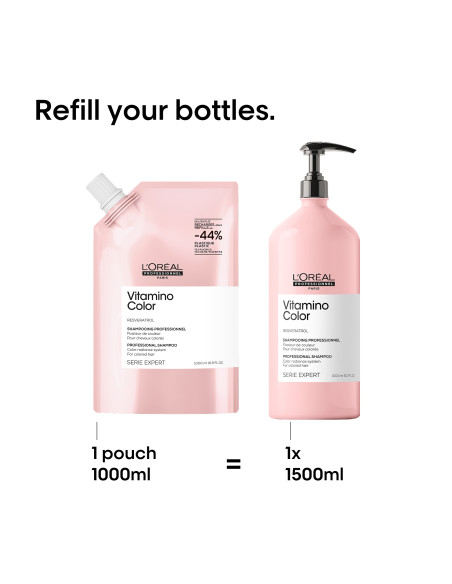 L’Oréal Professionnel Serie Expert Vitamino Color šampūna uzpilde krāsotiem matiem, 1000 ml