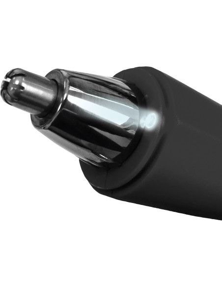 Efalock MICROTRIMMER mini trimmeris deguna un ausu matiņiem, melns, ar 7 mm tērauda galvu un LED apgaismojumu