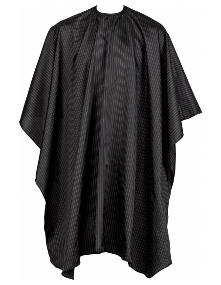 Efalock GENTLEMAN black haircutting cape, 145 × 150 cm, for protecting clients’ clothing