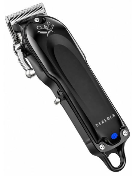 Efalock CLASSIC STYLE black hair clipper with six magnetic guide combs and up to 300 minutes of operation
