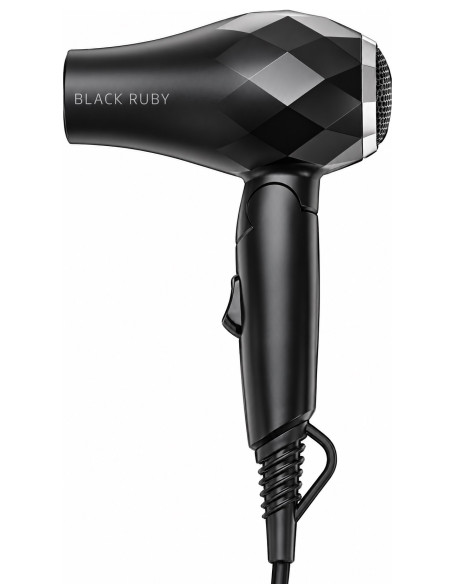 Efalock BLACK RUBY compact black 1000 W travel hair dryer with folding handle
