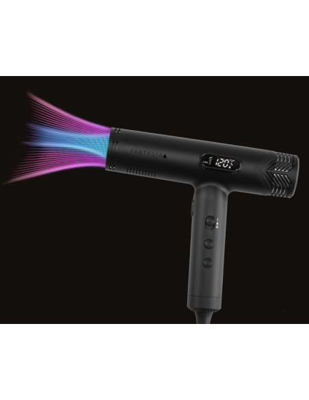 Efalock FANTASYA ātrgaitas matu fēns melns, 1800 W, ar digitālu vadību un difuzoru