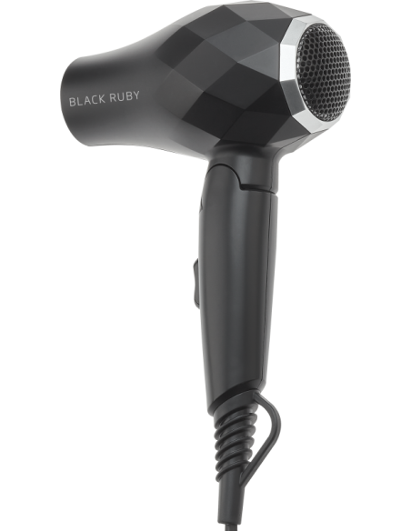 Efalock BLACK RUBY mini matu fēns melns, salokāms ceļojumu modelis ar 1000 W jaudu