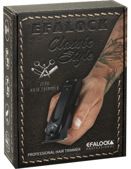 Efalock CLASSIC STYLE matu kontūru trimmeris melns, ar ZERO asmeni 0,0–0,3 mm griezumam
