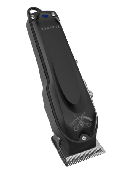 Efalock CLASSIC STYLE black hair clipper with six magnetic guide combs and up to 300 minutes of operation