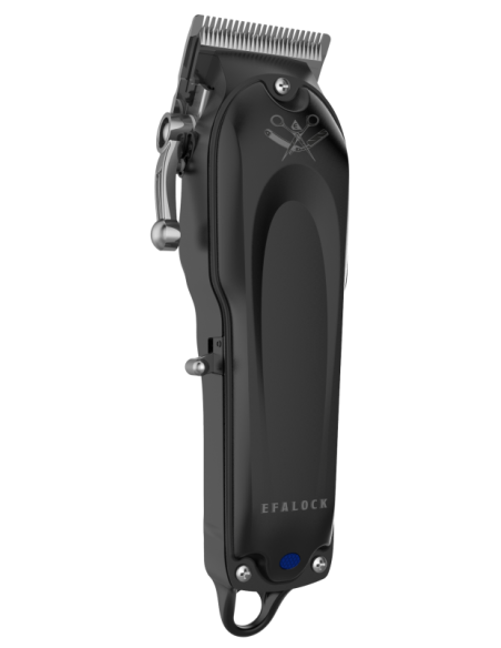 Efalock CLASSIC STYLE black hair clipper with six magnetic guide combs and up to 300 minutes of operation
