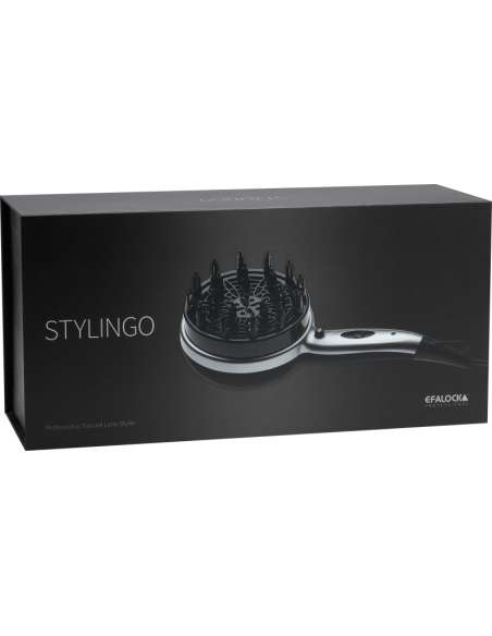 Efalock STYLINGO silver-and-black 1200 W hair dryer with diffuser and two heat settings for drying curls