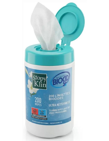 Biocidal cleaning wipes for...