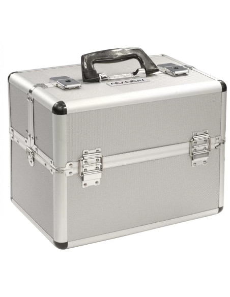 Hairdressing and beauty case with shoulder strap, 37 × 23 × 28 cm, Vanitex-5 Silver