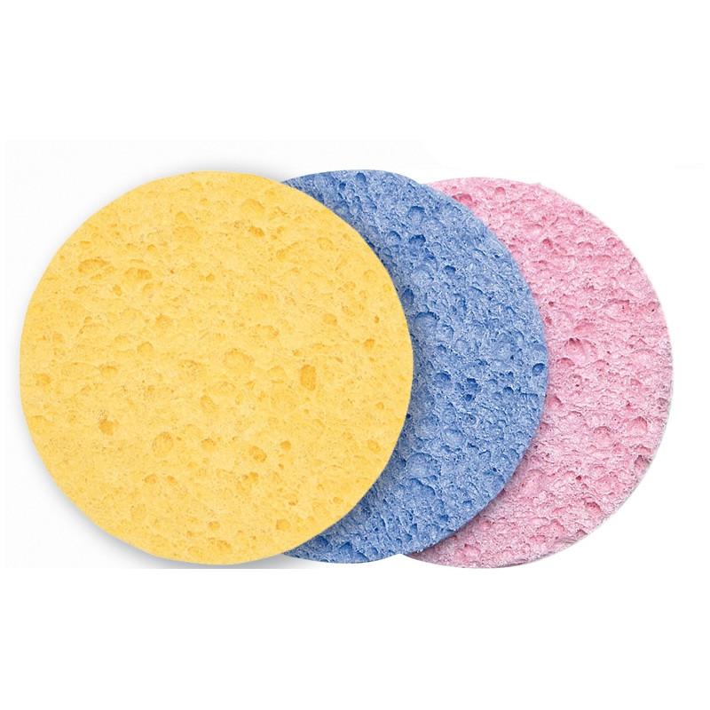 Sponge, cellulose, round, 90mm, different colors, 1pc.