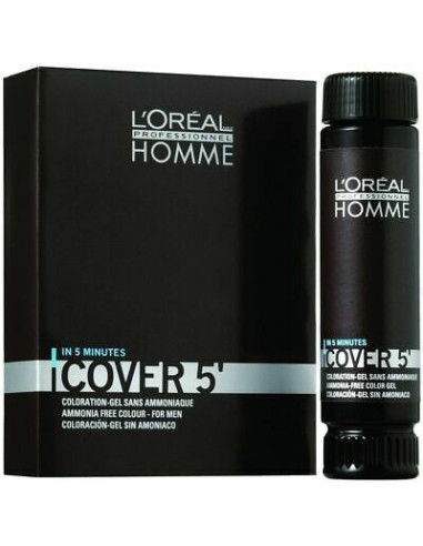 5 minute hair dye L'Oreal Professionnel Homme Cover5' Dark Brown Toner (3) 3X50ml