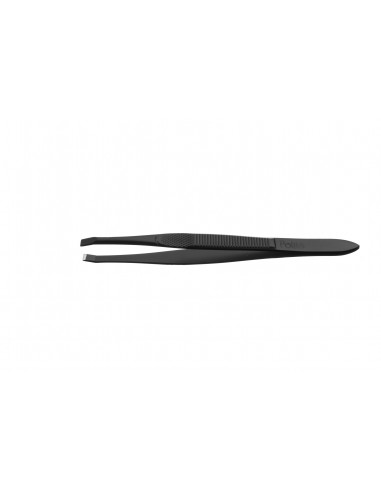 Tweezers, straight, black, 9cm