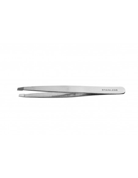 Tweezers, wide, stainless steel, 9.5cm