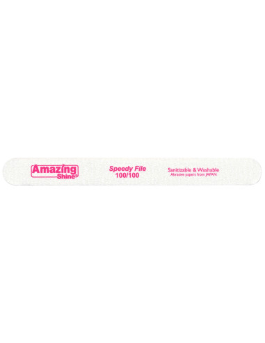 Nail file, 7'', white, pink middle, 100/100, Speedy White, 12pcs. / pack.
