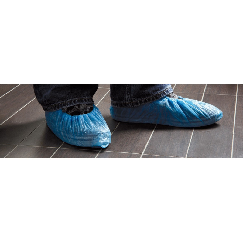 Slippers/shoe covers, polyethylene, light blue, 50 pairs / pack.