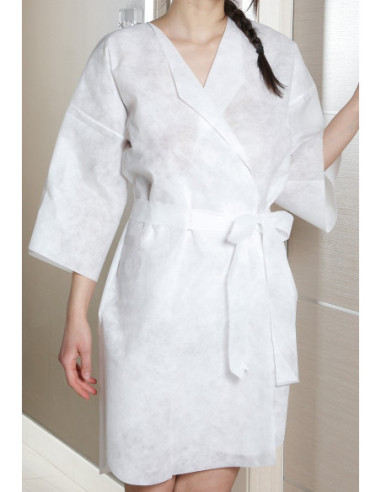 Kimono, neausta materiāla, vienreizlietojams, balts, 1 gb