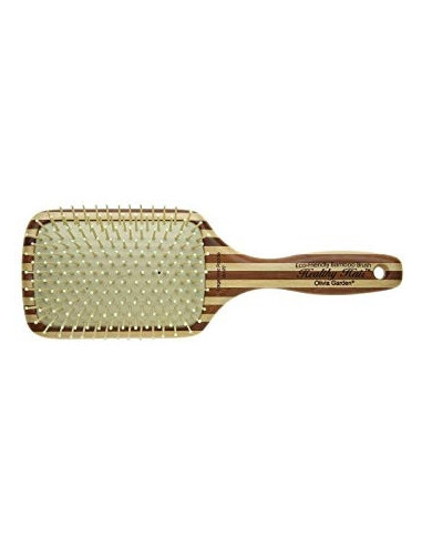 Light bamboo brush OLIVIA GARDEN HEALTHY HAIR PADDLE BRUSH, nylon bristles, with ion, With 13 rows