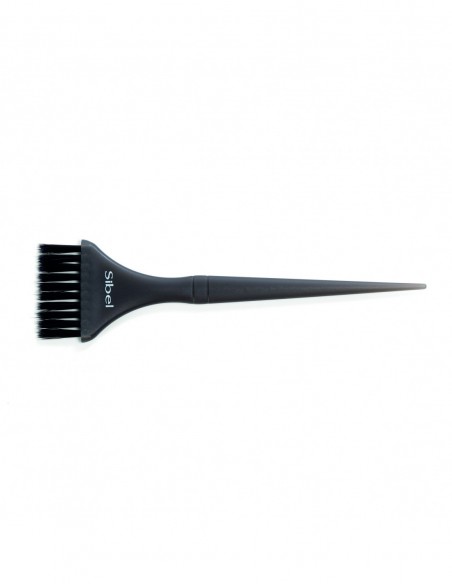 Hair dye brush, with double soft bristles