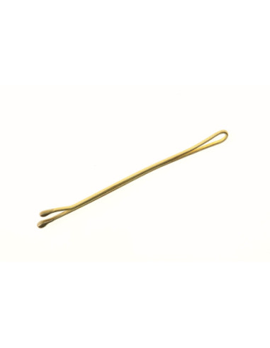 Hair clip, smooth, 50mm, gold, rounded ends, 100 pieces