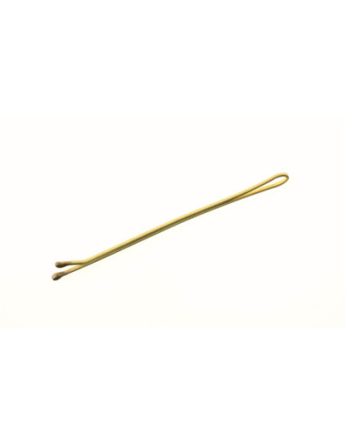 Hair clip, smooth, 60mm, gold, rounded ends, 100 pieces