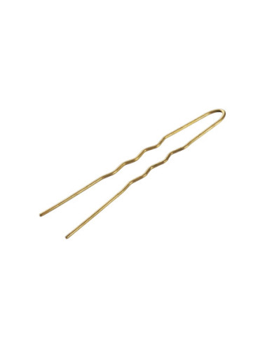 Bobby pins, wavy, 65mm, gold, 20 pieces