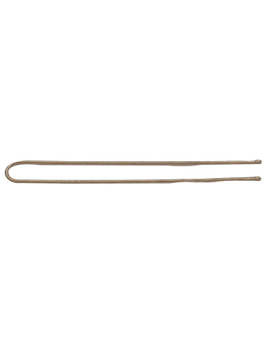 Bobby pins, straight, rounded, brown, 45 mm, 50 pieces.