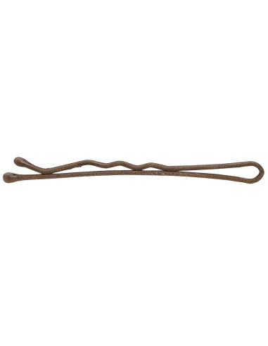 Hair clip, 50mm, wavy, round, brown 9 pieces
