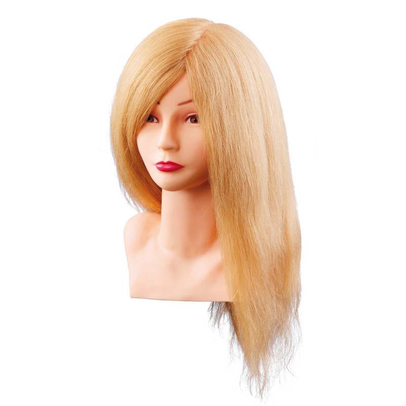 Учебная голова манекена LOUISA, 100% натуральные волосы, 40см
