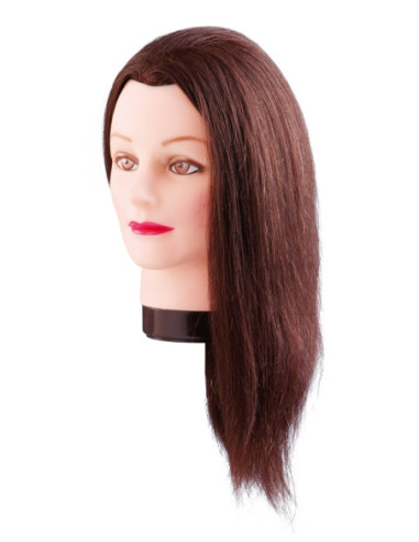 Mannequin head ESTELLE, 100% natural hair, 35 cm