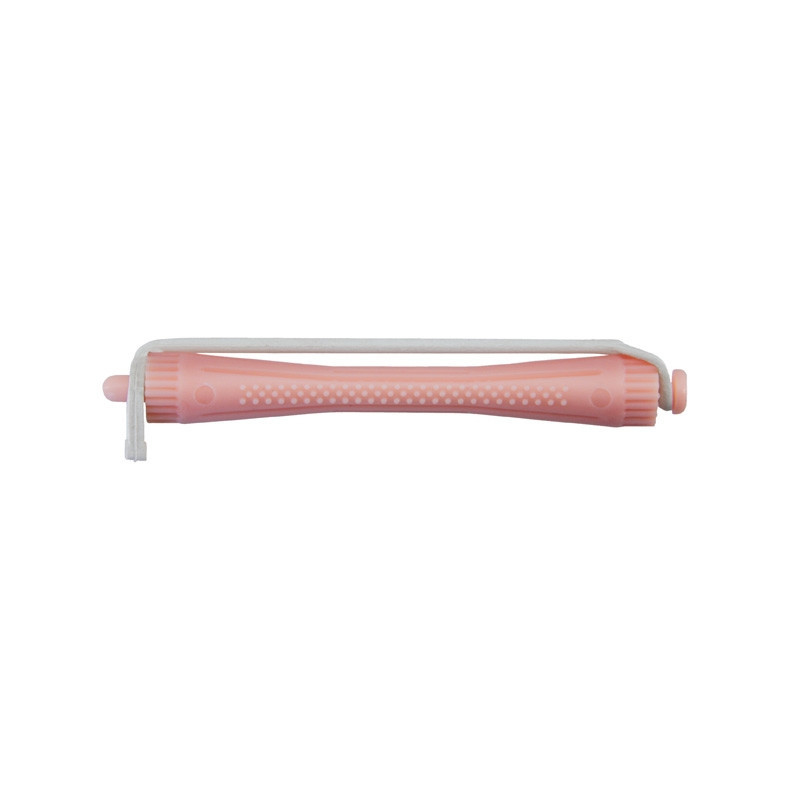 Hair curlers, with rubber, 7x90mm, pink, 12 pcs.