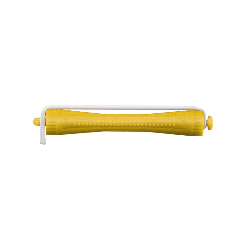 Hair curlers,with rubber,8x90mm,(12pieces),yellow,1 set./12 pieces.