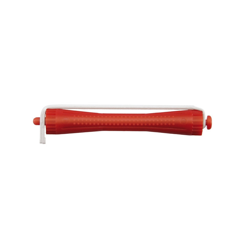 Hair curlers, with rubber, 9x90mm, red, 12pcs.
