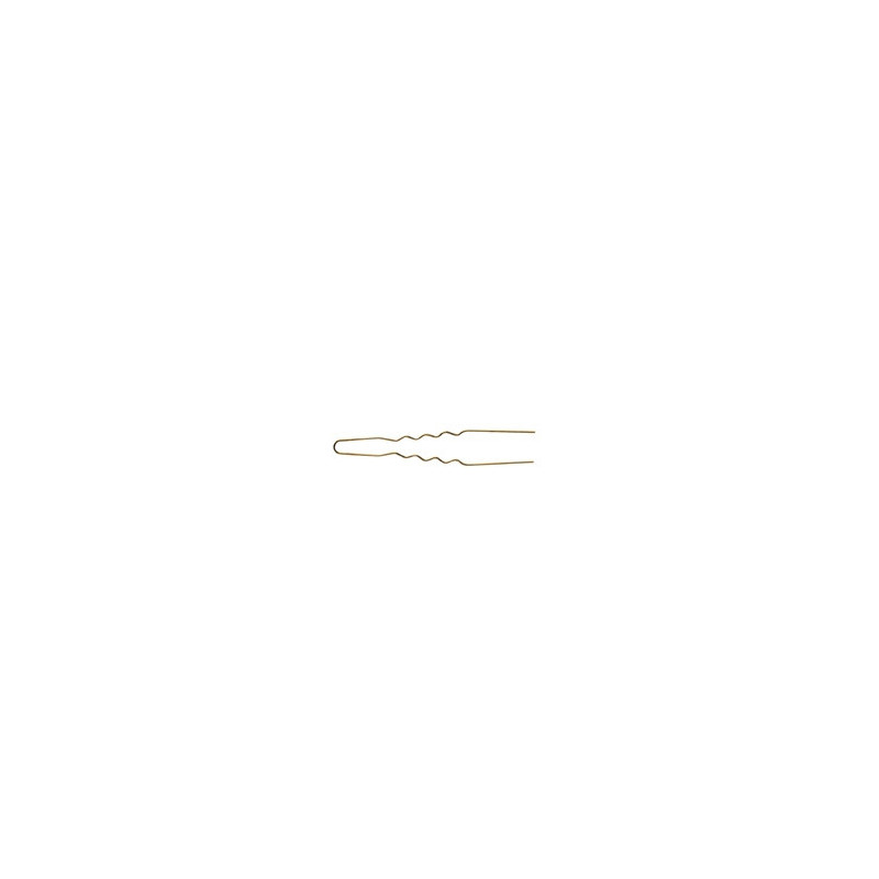 Bobby pins, wavy, 65x0.55mm, gold, 50 pieces