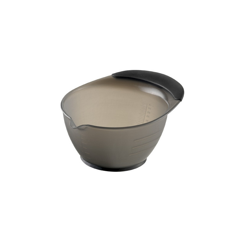 Hair colors mixing bowl,with handle,transparent-black,330ml,1 piece.
