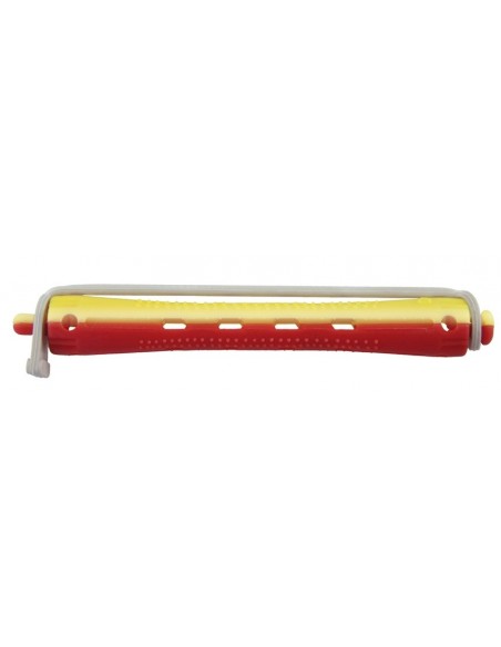 Rolls for chemical perms, long, 91mm, Ø 9mm, red / yellow, 12pcs