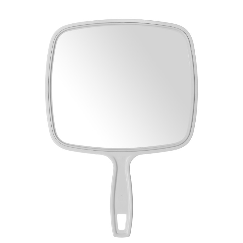 Зеркало с ручкой, прямоугольный, 22,5х32 см, белое