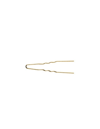 Bobby pins, wavy, 65x1.20mm, gold 50 pieces